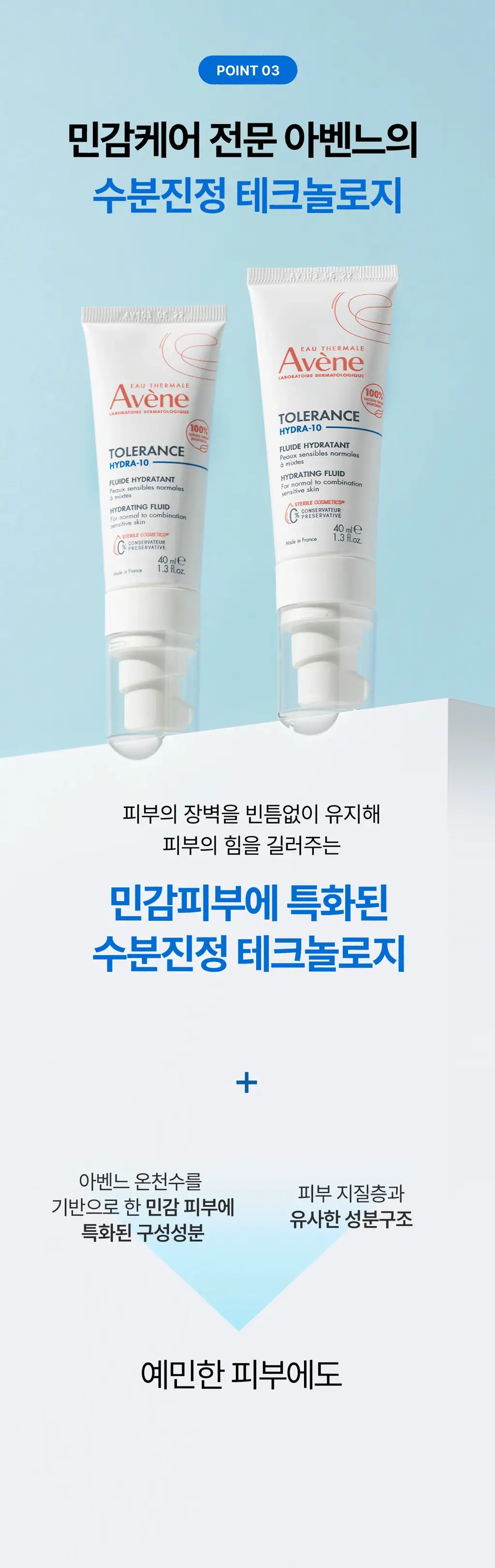[민감/진정크림]아벤느 똘레랑스 하이드레이팅 플루이드 40ml 상세페이지 16